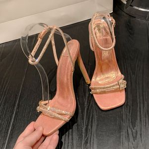 Chaussures Femme Tendance Zapatos Mujer Saltos Ankle Buckle 2025 Square Toe Summer Trendy Women Heels - Product Image 3