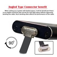 Câble USB C vers USB C court, transfert de données haute vitesse PD à angle plat de type C double à 90 degrés, 2.95 pouces/7.5cm/15cm noir