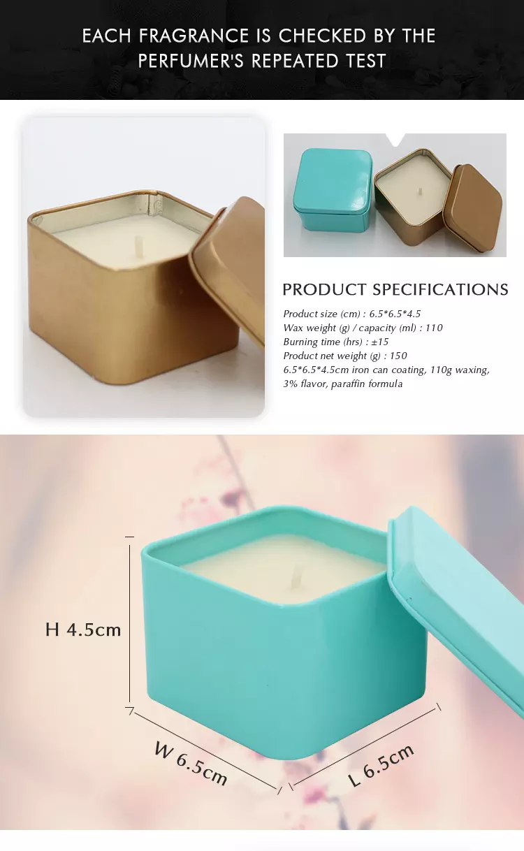 La Science personnalisée de bougie en métal de place de 5 onces 14 onces étame pour le voyage 3