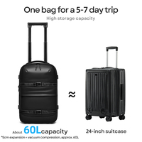 Sac à dos trolley amovible hermétique avec compartiment sec/humide et extensible pour ordinateur portable