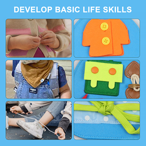 บอร์ดกิจกรรมเสริมพัฒนาการแบบมอนเตสซอรี่สำหรับเด็กอายุ 2-3 ปี พับเก็บได้ ออกแบบมาเพื่อเด็กออทิสติก พร้อมกระเป๋าโพลีเอสเตอร์ - Product Image 3