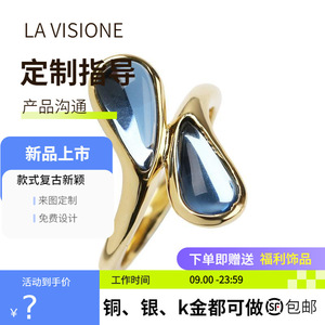 Anillo de Plata 925 con Piedras Preciosas, Diseño Italiano, Estilo Vintage, Joyería de Aniversario para Mujer, Elegante y Sencillo, Electrochapado - Product Image 2