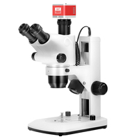 Microscope stéréoscopique trinoculaire à zoom SZM6565 4,55X-130X, distance de travail de 125 mm, pour la réparation de montres et l'évaluation des pierres précieuses