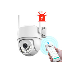 Système de mini-caméra, vision nocturne couleur, caméra de sécurité sans fil WiFi PTZ extérieure, caméra intelligente avec alarme