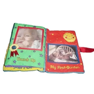 Custom Decoratieve Zachte Pluche Stof Baby Plakboek Fotoalbum