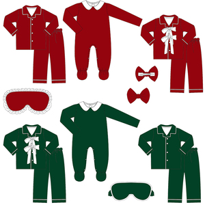 2025 nouveaux Styles rouge et vert enfants Boutique noël pyjamas Match bébé grandit personnalisé velours noël enfant en bas âge garçons et filles pyjamas - Product Image 1