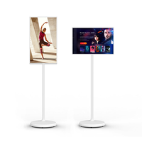Téléviseur intelligent portable sur pied, Android HD, 24 pouces, écran tactile déroulable, avec batterie de 4 heures, entrepôt américain