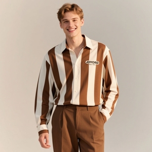 Custom <strong>Pattern</strong> <strong>Design</strong> Mens Long Sleeve Striped Hawaiian <strong>Shirt</strong> Digital Printing Beach <strong>Shirt</strong> Floral Resort Button Down <strong>Shirts</strong> - Product Image 1