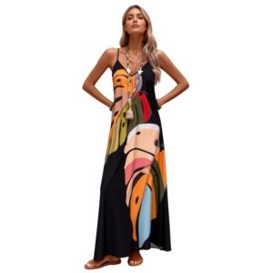 <span class=keywords><strong>Robe</strong></span> de plage ample personnalisée 2026, style européen et américain, vêtement de vacances, protection solaire, imprimé, pour bikini - Product Image 5