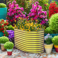 Petit kit de pot de plantes en métal décor intérieur pépinière Bon Sai-extérieur maison cour jardinage jardin surélevé lit Pot de fleur fonction
