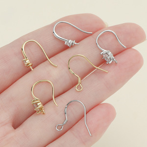 S925 Sterling Silver And Gold Plated <b>Earring</b> <b>Hooks</b> With Cubic Zirconia For <b>Earring</b> Making Jewelry Findings Components - Product Image 3