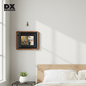 Cornice Portafoto Doppia in Legno di Noce DX Designs - Cornice Multi-Foto <span class=keywords><strong>da</strong></span> <span class=keywords><strong>Parete</strong></span> in Legno per Arredamento Soggiorno - Product Image 6