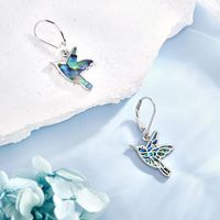 Collier pendentif colibri en argent sterling 925 avec coquille d'ormeau, bijoux oiseaux pour femmes, vente en gros d'usine