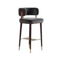 Tabouret de bar de luxe de style italien avec structure en bois et dossier personnalisable pour la maison, l'hôtel, le club, la réception