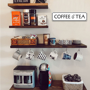 Panneau métallique long simple avec bordure blanche <span class=keywords><strong>et</strong></span> noire, texte café <span class=keywords><strong>et</strong></span> thé, décoration murale pour cuisine <span class=keywords><strong>et</strong></span> café - Product Image 4