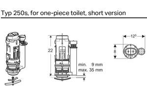 Version courte Typ250 <span class=keywords><strong>GEBERIT</strong></span> double vanne de chasse d'eau chasse d'eau version courte <span class=keywords><strong>mécanisme</strong></span> de chasse d'eau pour citerne de toilette monobloc - Product Image 6