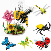 Blocs de construction d'insectes 12-en-1, papillon, araignée, scorpion, jouet DIY, scène écologique d'insectes, briques de construction en ABS
