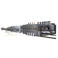 Machine automatique d'impression flexographique et de découpe rotative et de rainurage pour la fabrication de boîtes en carton