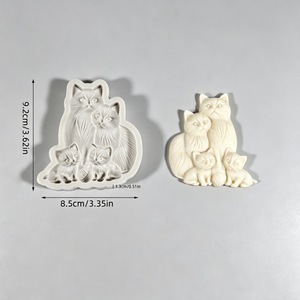 Cat Family Silicone Mold Cartoon Animal Fondant Cake Decoration Chocolate Mold Food Grade Baking Birthday - Product Image 2