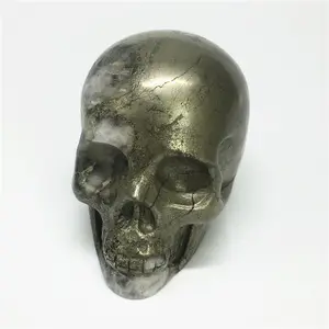 Hot Sale Quartz Crystal Mini Carved Skulls Small Iron Pyrite Price Skulls For Gift