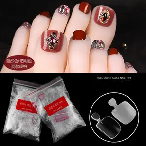 500 pcs/bag Smooth Toughness Toenails Foot Natural Transparent Nail Art False Tips DIY Tools