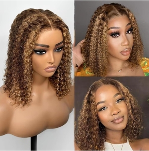 Popular Short Super Wave African Front Lace Women <strong>Wig</strong> Shedding No Tangle Soft Shiny Texture European American Style Brazilian - Product Image 5