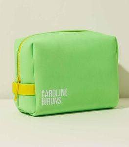 Organisateur de maquillage de couleur unie sac cosmétique étanche PU trousse de toilette de voyage avec poignée contraste couleur sac de beauté - Product Image 5