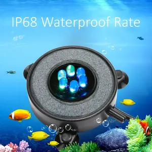 8 W आरजीबी मछलीघर प्रकाश IP68 निविड़ अंधकार रंग बदलते मछली टैंक रोशनी बहुरंगी बुलबुला दीपक पानी के नीचे का नेतृत्व किया