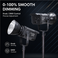 Luz de transmisión en vivo TikTok Pro de 300W con atenuación DMX, pantalla LCD HD, temperatura de color ajustable, aleación de aluminio para estudio.