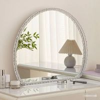 Miroir de coiffeuse LED en forme de champignon, à intensité variable, avec acrylique et verre, à fixation murale pour chambre et salle de bain