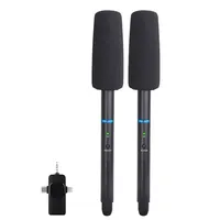 Microphone Sans Fil 3-en-1 Anti-Bruit pour Enregistrement Vidéo et Audio d'Interviews sur Android et Appareil Photo