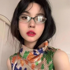 Gafas YHA YHA0154 2D <span class=keywords><strong>Manga</strong></span> Fashion, Montura Pequeña, Sin Graduación, Estilo Artístico Cóncavo, Color Rojo, para Fiestas, Venta Rápida - Product Image 6
