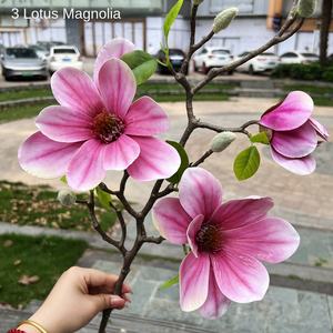 مصنع ماغنوليا محاكاة جميل Chen حر ساق 3-لوتس لحفلات الزفاف المنزل فنادق ديكور عيد الميلاد-بالجملة - Product Image 3