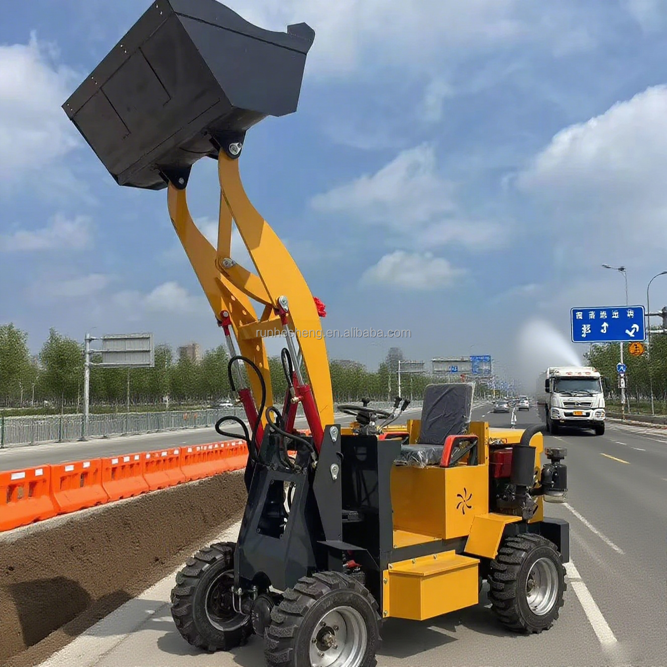Заводской колесный погрузчик 4x4, 9 тонн, 18 кВт, крепеж двигателя RHS, мощный дизельный 900 кг, Землеройная техника