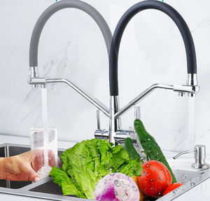 <span class=keywords><strong>Robinet</strong></span> de cuisine extractible 3-en-1 de haute qualité HuSheng en laiton, mitigeur <span class=keywords><strong>d</strong></span>'évier rotatif pour <span class=keywords><strong>eau</strong></span> chaude, froide et filtrée - Product Image 4