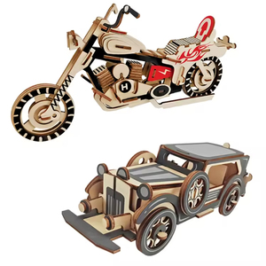 Puzzles en <span class=keywords><strong>bois</strong></span> pour enfants à faire soi-même, éducation précoce, modèles de voitures, voitures mécaniques 3D, motos, jouets de voiture - Product Image 1