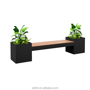 982G Banco con Macetero Integrado de Acero Inoxidable para Exteriores, para Patio, Jardín y Plaza - Product Image 5