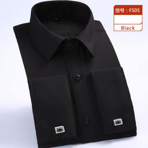 Chemise habillée pour <span class=keywords><strong>homme</strong></span> à poignets français, nouvelle chemise formelle à manches longues, boutons, coupe classique, boutons de manchette, chemise de smoking pour mariage - Product Image 6