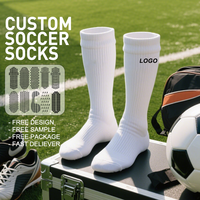 Chaussettes de football pour jeunes avec grip antidérapant et protection de la cheville, logo personnalisé écologique pour les clubs et les écoles