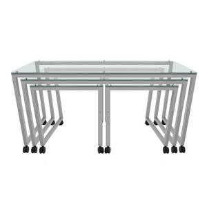 Commercial <b>Stainless</b> <b>Steel</b> Stage <b>Tables</b> Buffet <b>Tables</b> on Wheels Nesting <b>Table</b> - Product Image 2