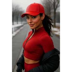 หมวกเบสบอลหนังสีแดงคลาสสิก ดีไซน์เรียบง่ายและมีสไตล์ แบบ 5 แผง ลายชนเผ่า ผลิตจากผ้ากำมะหยี่โพลีเอสเตอร์ 100% รุ่น Spk1104 - Product Image 4