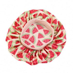 Nouveau bonnet de soin à large bande extensible et douce, en satin soyeux imprimé, pour cheveux naturels, pour tout-petits, enfants et bébés - Product Image 3