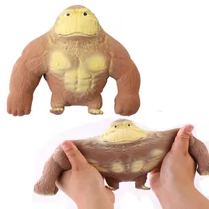 2023 New Release Funny Hand Grip Animal Soft Plastic Squishy Gorilla Stress Relief Squeeze Stretch Monkey Toy For Kids Adults