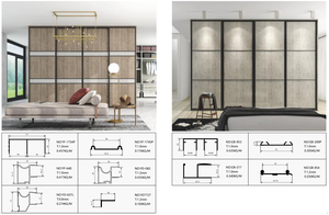 Kleiderschranktür aus Aluminiumpaneel der Serie 6000, CNC-gefrästes Aluminium-Strangpressprofil für Schrank-Schiebetür mit oberem Laufschienenprofil - Product Image 3