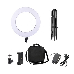 Anneau lumineux professionnel de 18 pouces avec réglage progressif, idéal pour la photo et la vidéo, avec support de lumière LED - Product Image 2