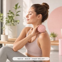 Pelota de Masaje con Púas para Alivio de Músculos de la Espalda, Cuello y Plantas de los Pies, Ejercicio, Fitness, Yoga