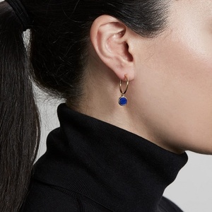 Boucles <span class=keywords><strong>d</strong></span>'oreilles créoles minimalistes en pierres précieuses plaqué <span class=keywords><strong>or</strong></span> boucles <span class=keywords><strong>d</strong></span>'oreilles en cristal naturel <span class=keywords><strong>lapis</strong></span> <span class=keywords><strong>lazuli</strong></span> labradorite en argent sterling 925 - Product Image 5