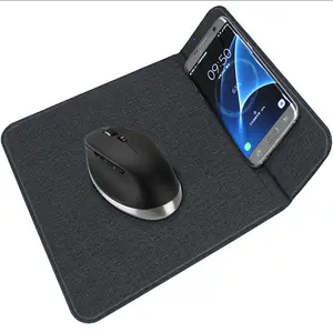 15W QI kablosuz şarj Mouse Pad taşınabilir ofis katlanabilir PU deri fare Mat telefon ve bilgisayar için manyetik ile