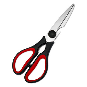 <b>Kitchen</b> <b>Scissors</b> Stainless Steel Straight Head Black And Red Home Use - Product Image 3