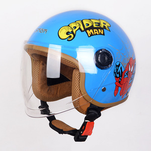 Giá thấp trẻ em điện động cơ xe đạp Mũ bảo hiểm HD ống kính nửa mặt động cơ chu kỳ cưỡi Mũ bảo hiểm Retro trẻ em xe máy Mũ bảo hiểm - Product Image 6